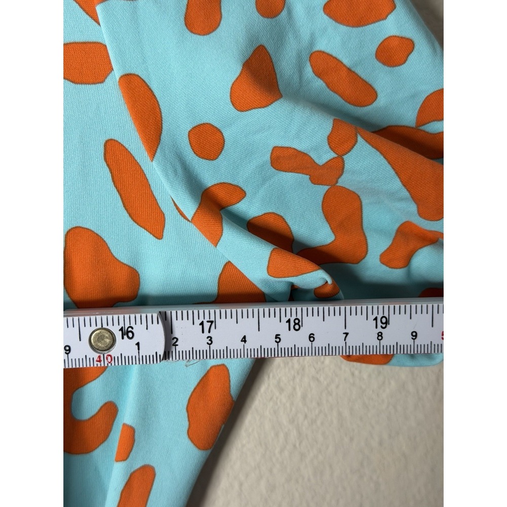 J. McLaughlin Blythe Faux Wrap Dress Blue Orange Print Catalina Cloth Size M - Picture 4 of 8